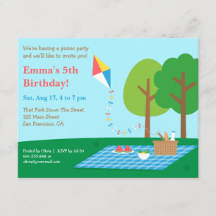 Cartes d'invitation pour fête d'anniversaire Picni