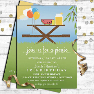 Cartes d'invitation pour fête d'anniversaire pique
