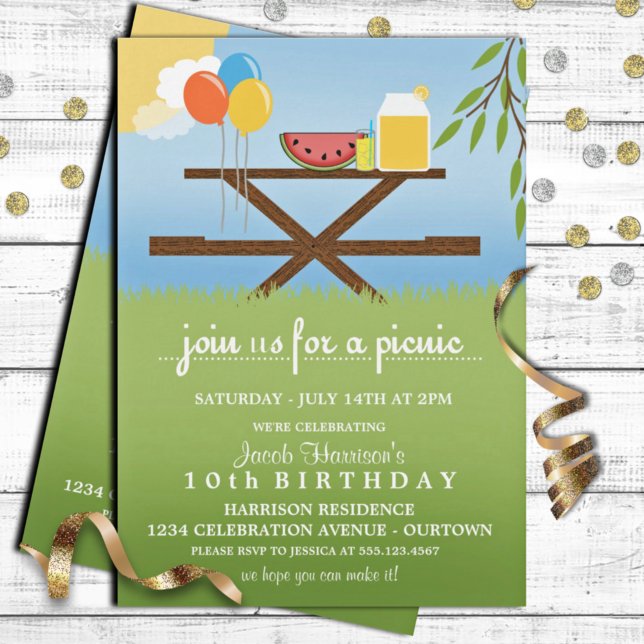 Cartes d'invitation pour fête d'anniversaire pique (Créateur téléchargé)