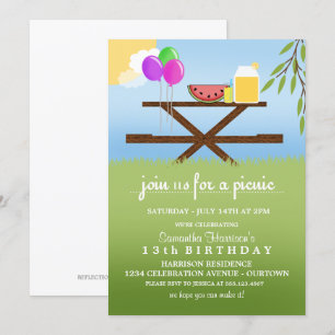 Cartes d'invitation pour fête d'anniversaire pique