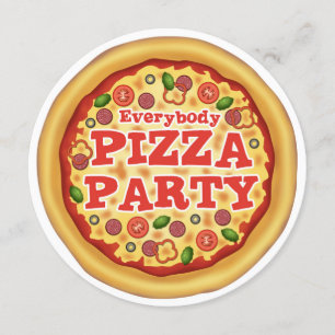 Cartes d'invitation pour fête d'anniversaire Pizza