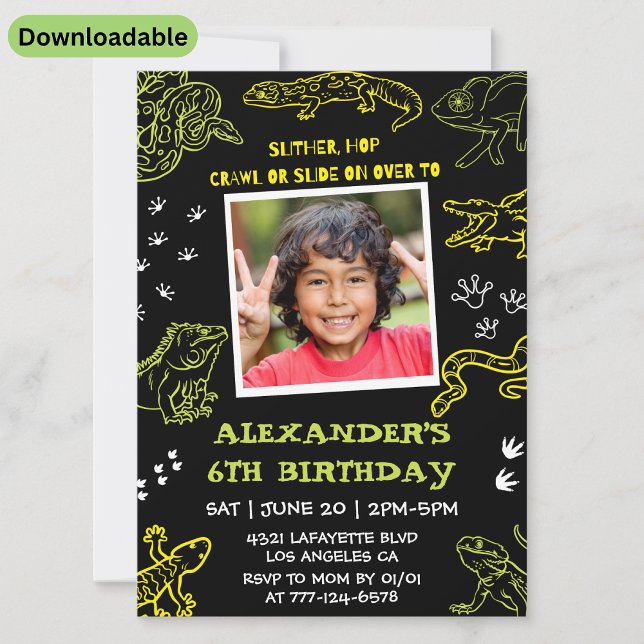 Cartes d'invitation pour fête d'anniversaire serpe (Créateur téléchargé)
