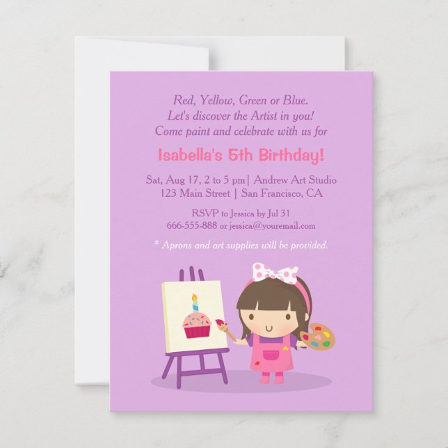 Cartes d'invitation pour fête d'anniversaire sur l (Devant)
