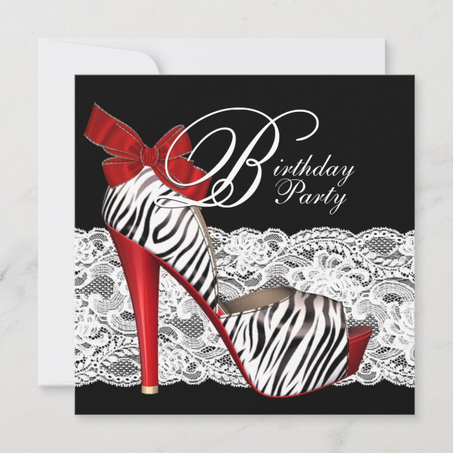 Cartes d'invitation pour fête d'anniversaire Zèbre (Devant)