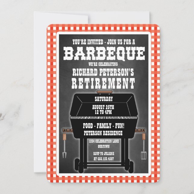 Cartes d'invitation pour fête de barbeque (Devant)