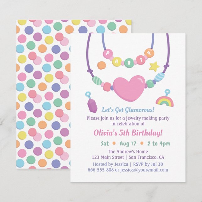 Cartes d'invitation pour fête de fabrication de bi (Devant / Derrière)