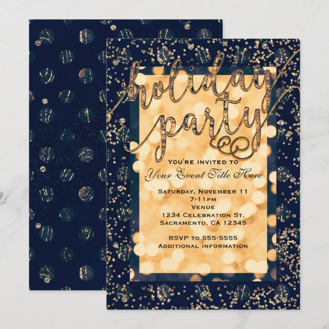 Cartes d'invitation pour fête de fin d'année à poi (Devant / Derrière)