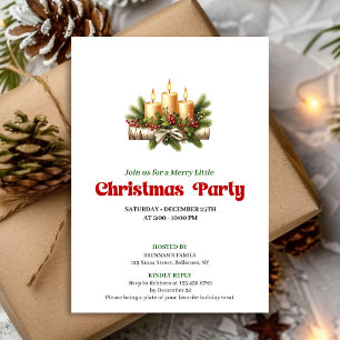 Cartes d'invitation pour fête de Noël Couronne de 