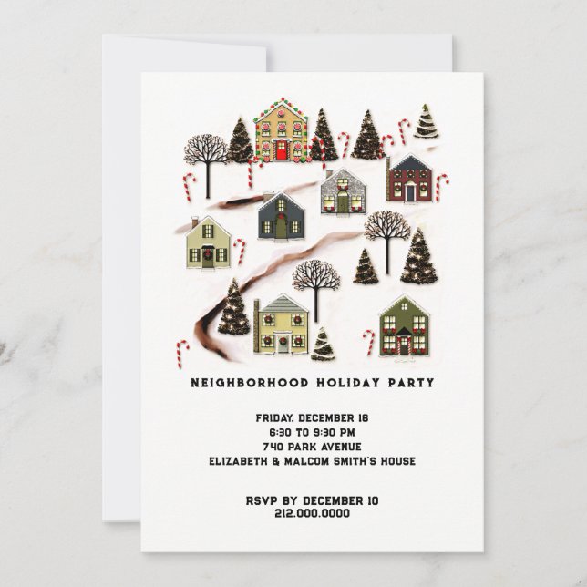 Cartes d'invitation pour fête de vacances (Devant)