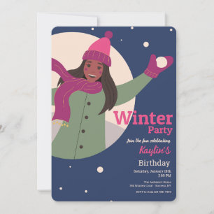 Cartes d'invitation pour fête d'hiver