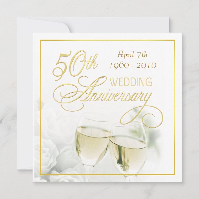 Cartes d'invitation pour fête du 50e anniversaire  (Devant)