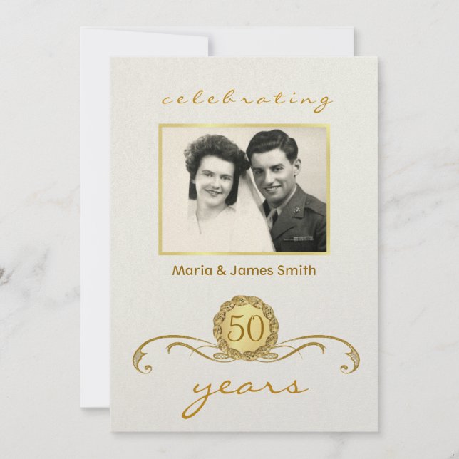 Cartes d'invitation pour fête du 50e anniversaire  (Devant)