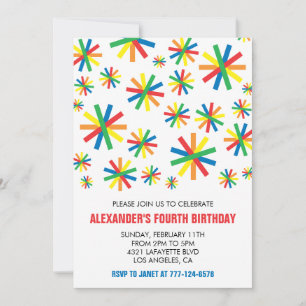 Cartes d'invitation pour fête en couleurs Confetti
