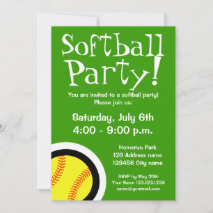 Cartes d'invitation pour fêtes de softball pour An