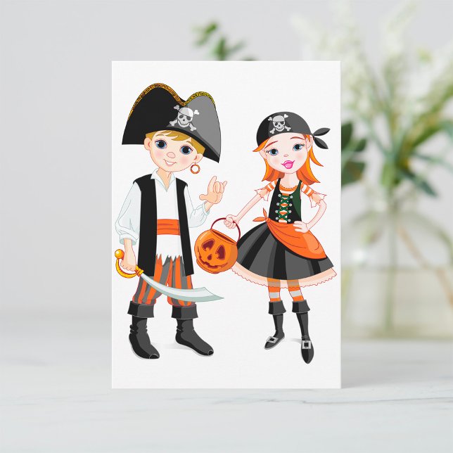 Cartes d'invitation pour garçon et fille pirates (Créateur téléchargé)