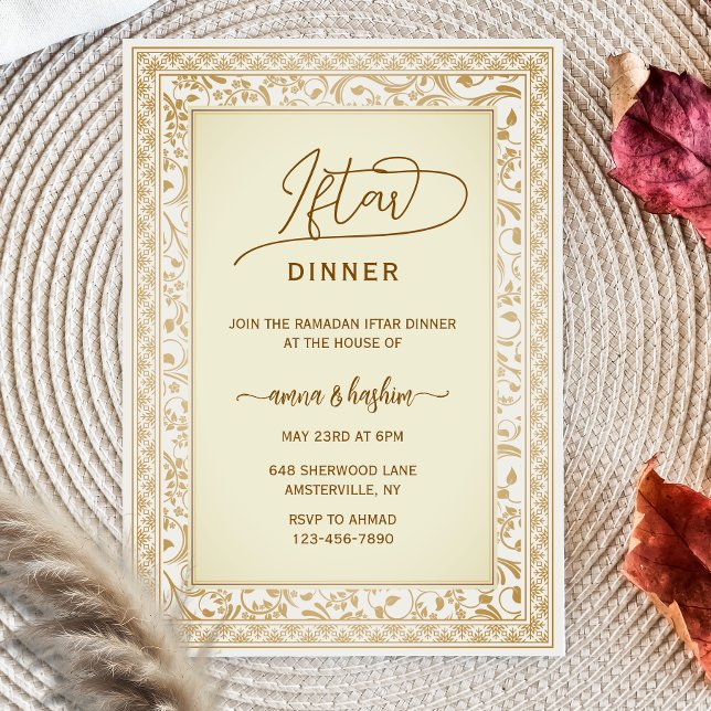Cartes d'invitation pour iftar de ramadan avec bor (Créateur téléchargé)