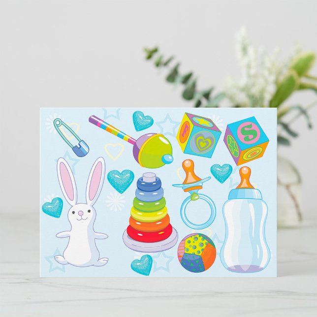 Cartes d'invitation pour jouets de bébé (Créateur téléchargé)