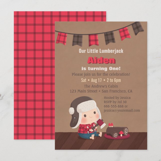 Cartes d'invitation pour la 1ère fête d'anniversai (Devant / Derrière)