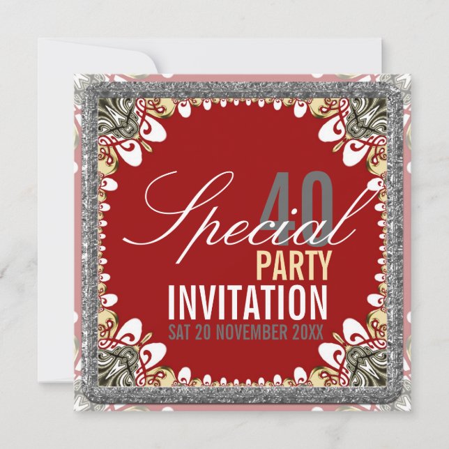 Cartes d'invitation pour la 40e fête d'anniversair (Devant)