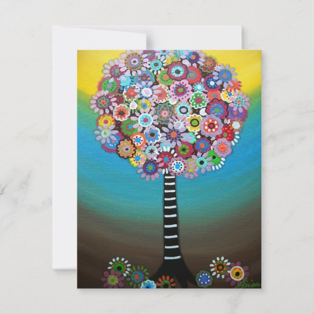 Cartes d'invitation pour la bat mitzvah TREE OF LI (Devant)