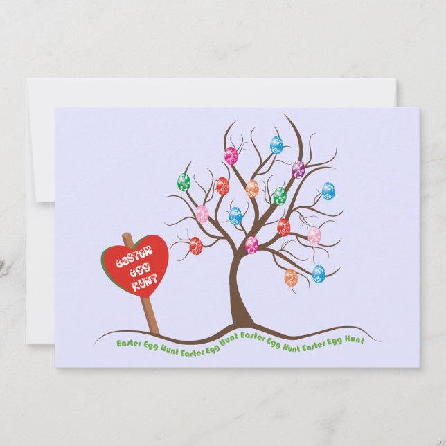 Cartes d'invitation pour la chasse aux œufs de Pâq (Devant)