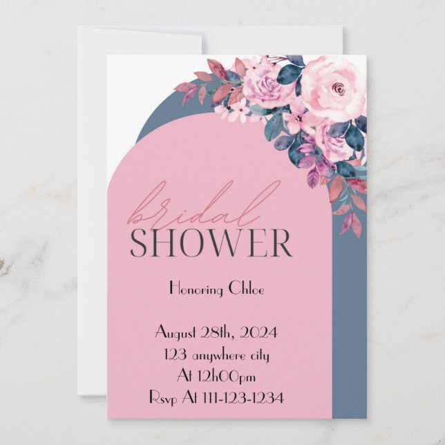 CARTES D'INVITATION POUR LA DOUCHE DE MARIÉE AUX C (Devant)