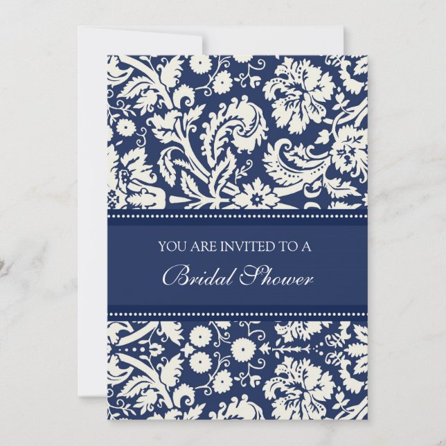 Cartes d'invitation pour la douche nuptiale Blue D (Devant)