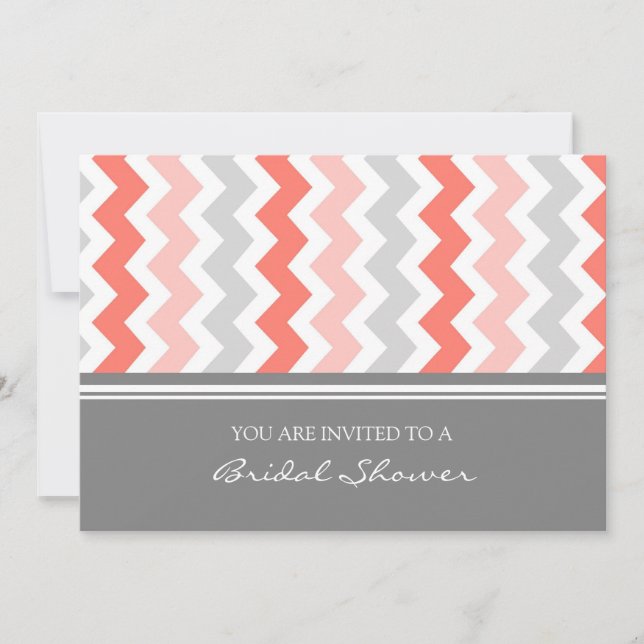 Cartes d'invitation pour la douche nuptiale Coral  (Devant)