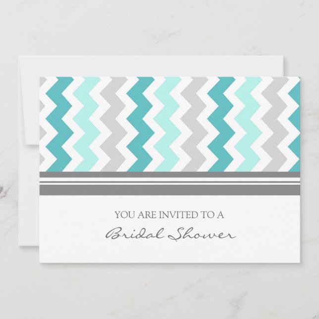 Cartes d'invitation pour la douche nuptiale Turquo (Devant)