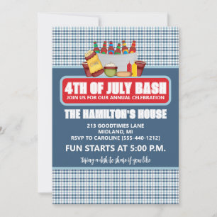 Cartes d'invitation pour la fête annuelle du 4 jui
