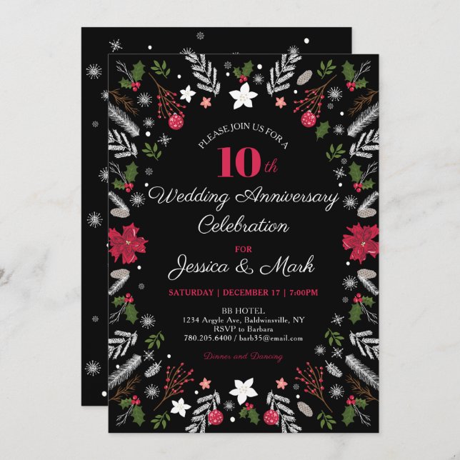 Cartes d'invitation pour la fête d'anniversaire de (Devant / Derrière)