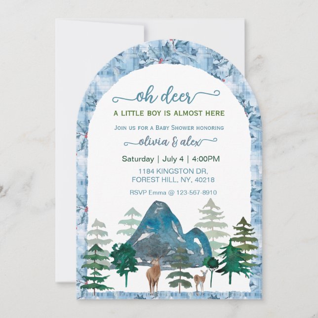Cartes d'invitation pour la fête de bébé garçon à  (Devant)