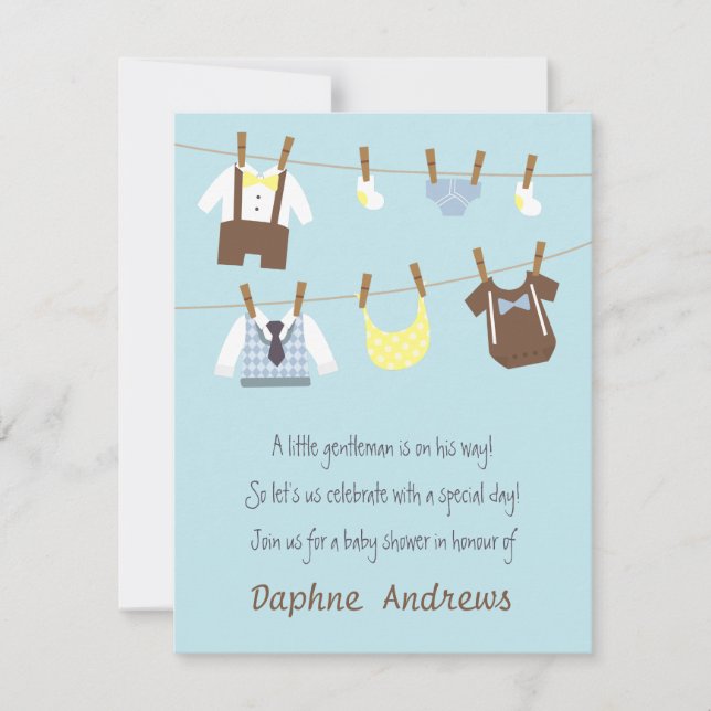 Cartes d'invitation pour la fête de bébé garçon Li (Devant)