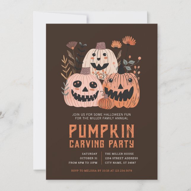 Cartes d'invitation pour la fête de décoration de  (Devant)