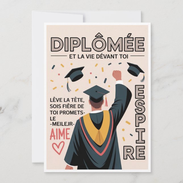 Cartes d'invitation pour la fête de fin d'études � (Devant)