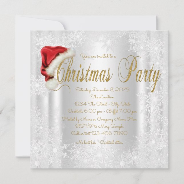Cartes d'invitation pour la fête de Noël avec chap (Devant)