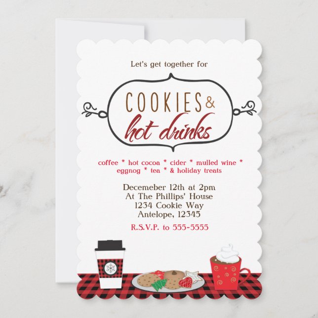 Cartes d'invitation pour la fête de Noël avec cook (Devant)