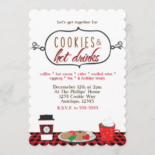 Cartes d'invitation pour la fête de Noël avec cook