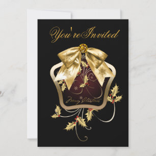 Cartes d'invitation pour la fête de Noël Black Gol