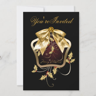 Cartes d'invitation pour la fête de Noël Black Gol