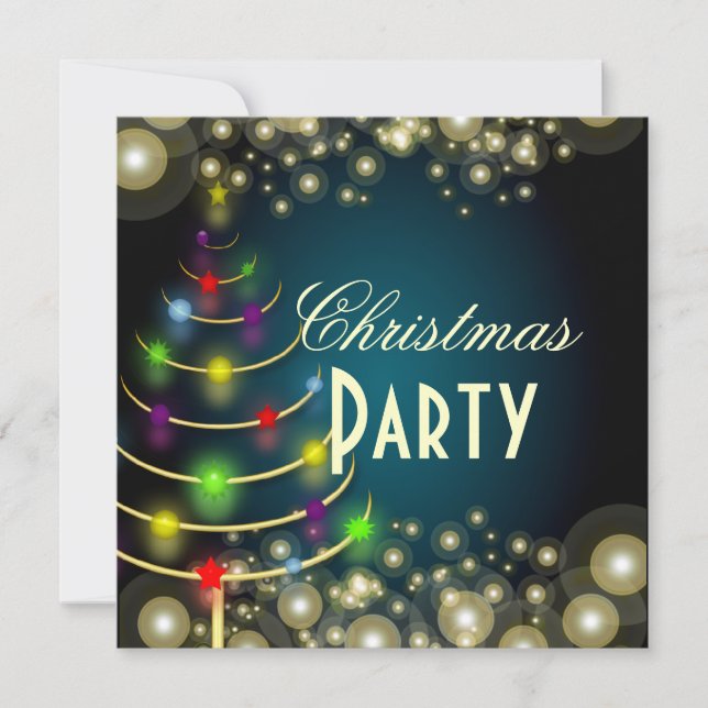 Cartes d'invitation pour la fête de Noël, bulles d (Devant)