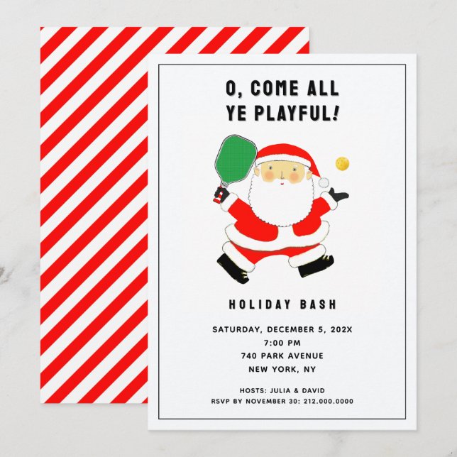 Cartes d'invitation pour la fête de Noël de pickle (Devant / Derrière)