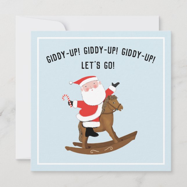 Cartes d'invitation pour la fête de Noël Giddy-up (Devant)