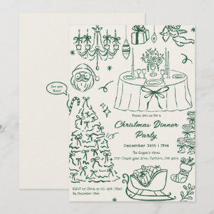 Cartes d'invitation pour la fête de Noël Gribouill