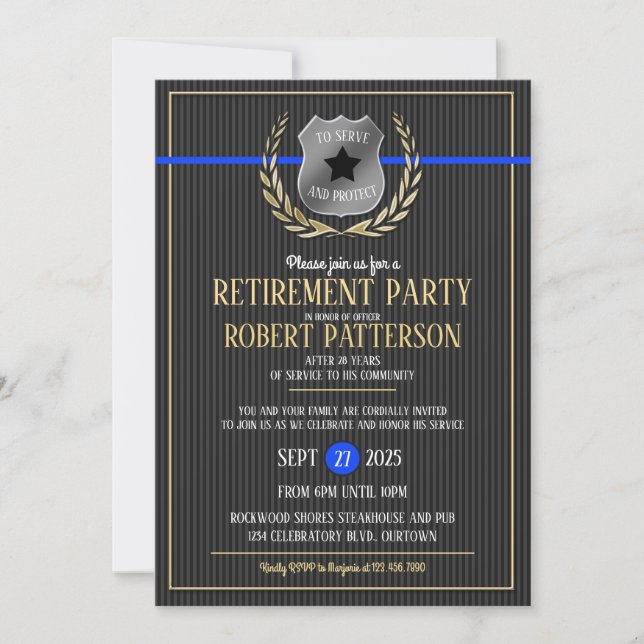 Cartes d'invitation pour la fête de retraite d'un  (Devant)