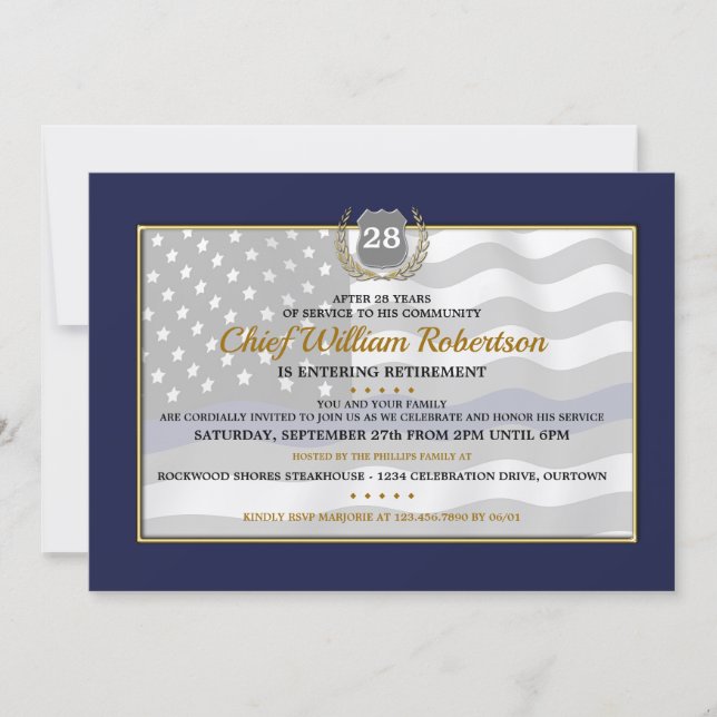 Cartes d'invitation pour la fête de retraite d'un  (Devant)