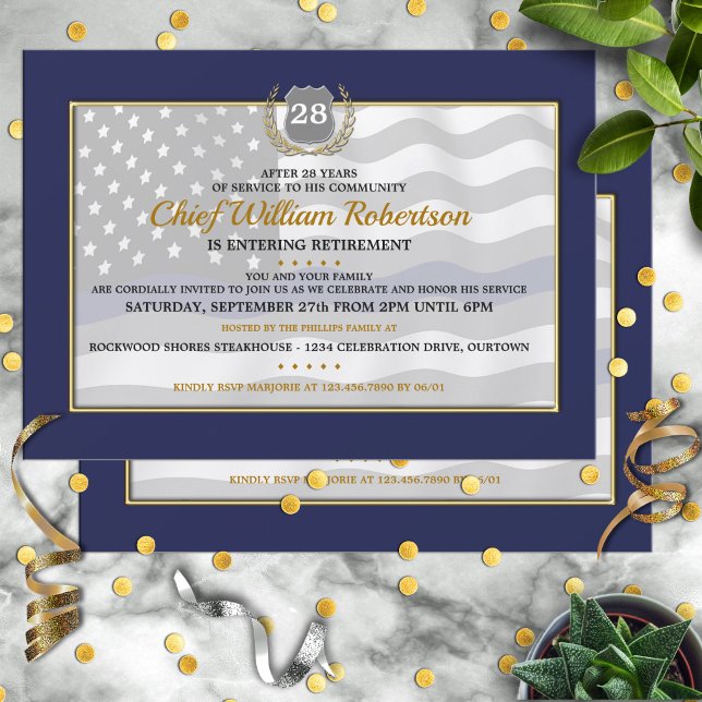 Cartes d'invitation pour la fête de retraite d'un  (Créateur téléchargé)