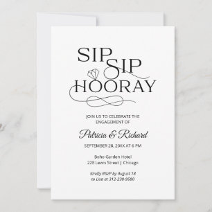Cartes d'invitation pour la fête d'engagement Sip 