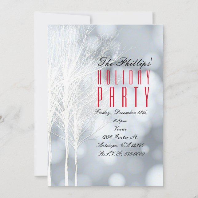 Cartes d'invitation pour la fête des Arbres Blancs (Devant)