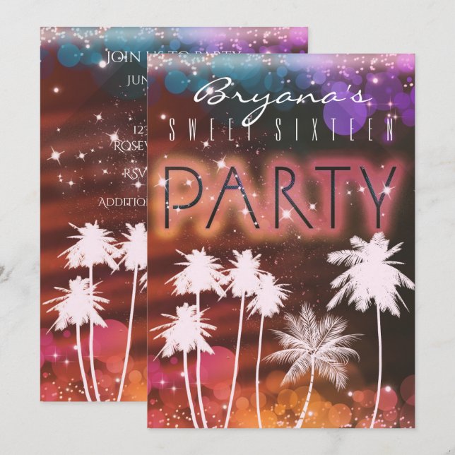 Cartes d'invitation pour la fête des Lumières d'ét (Devant / Derrière)